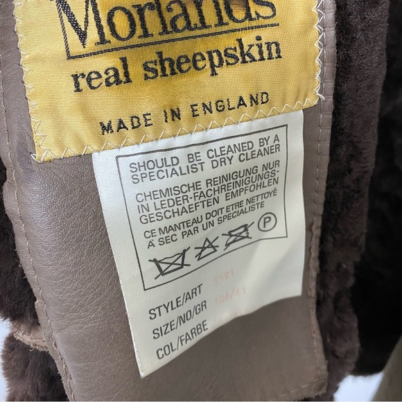 Vintage Real sheepskin shearling leather fur coat jacket - Picture 8 of 8